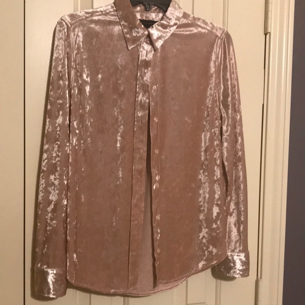 Investments Crushed Velvet Button Down S